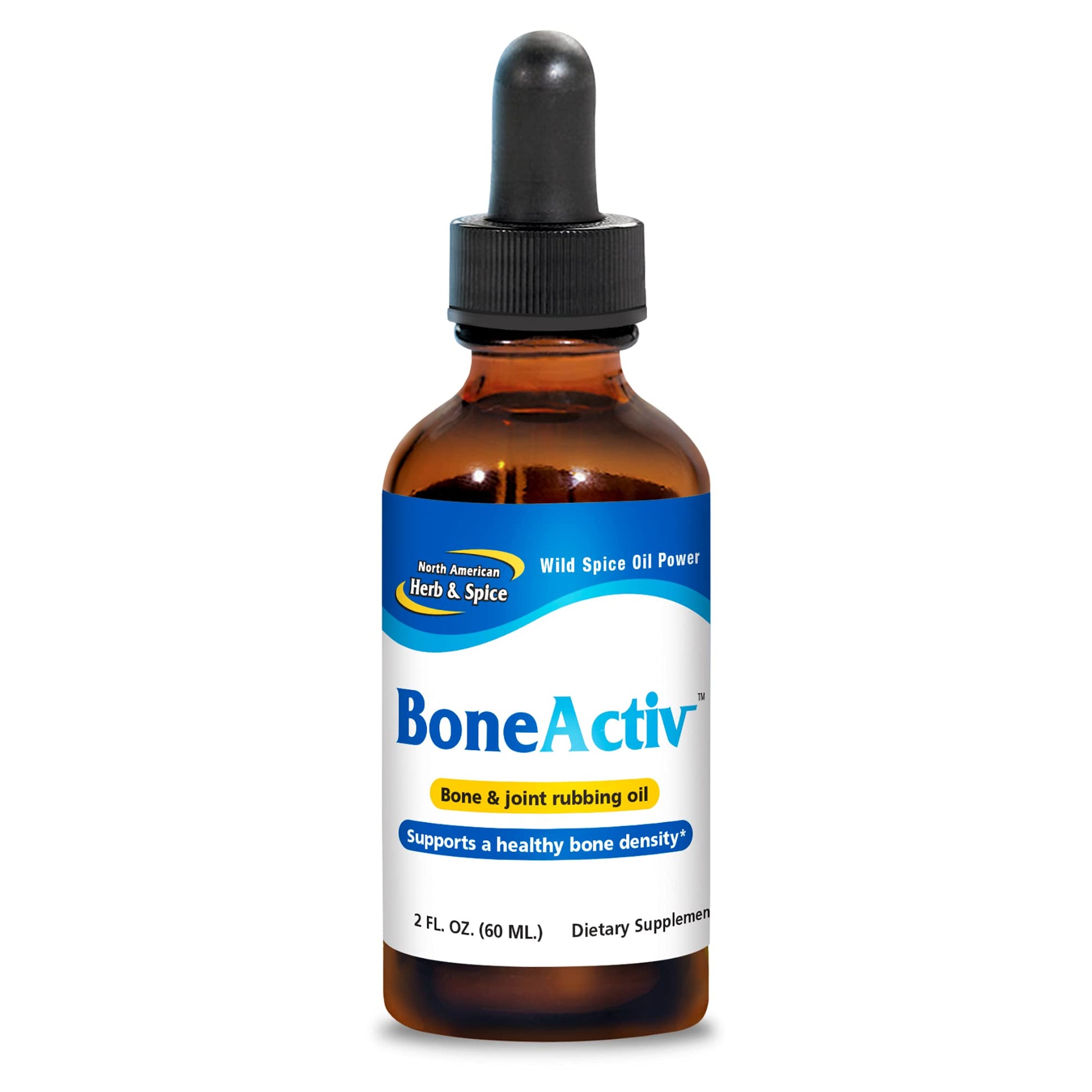 NORTH AMERICAN HERB & SPICE BoneActiv - 2 fl. oz. - Bone & Joint Rubbing Oil - Supports Healthy Bones - Non-GMO, Vegan - 346 Servings NORTH AMERICAN HERB & SPICE Au supplements