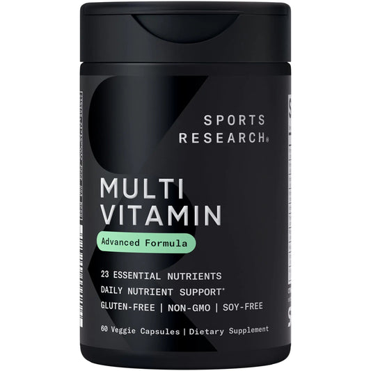 Sports Research® Multivitamin – Advanced Formula - 23 Essential Vitamins & Minerals with CoQ10 & Iodine - Daily Nutrient Support*- Non-GMO Tested & Gluten-Free -60 Veggie Capsules Sports ResearchAu supplements
