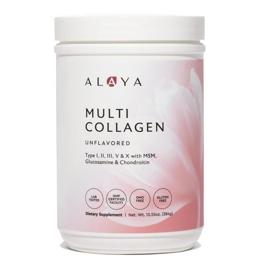 Alaya Multi Collagen Powder - Type I, II, III, V, X Hydrolyzed Collagen Peptides Protein Powder Supplement with MSM Alaya NaturalsUS supplements