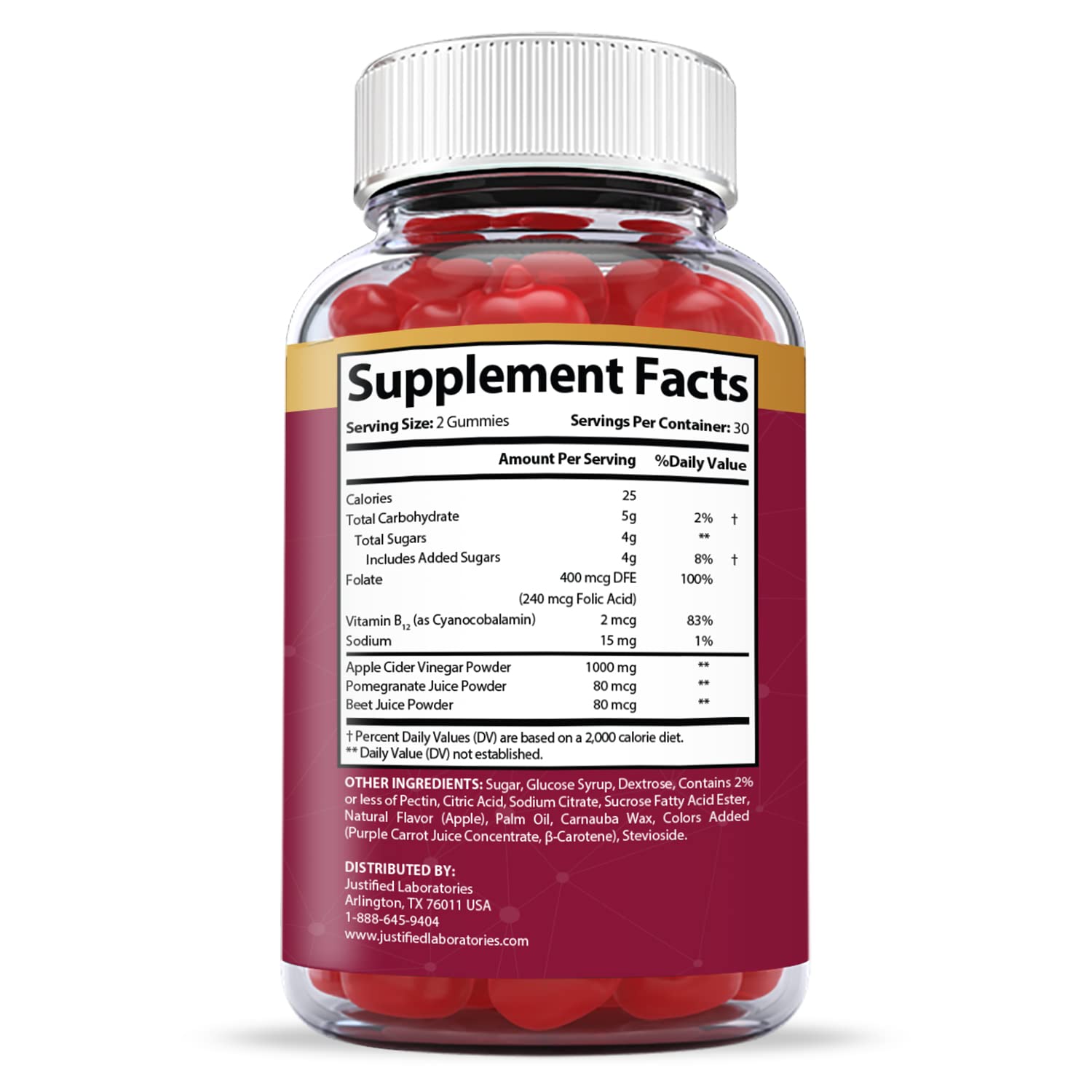 Justified Laboratories (2 Pack) Great Results Keto ACV Gummies 1000MG Justified Laboratories Au supplements
