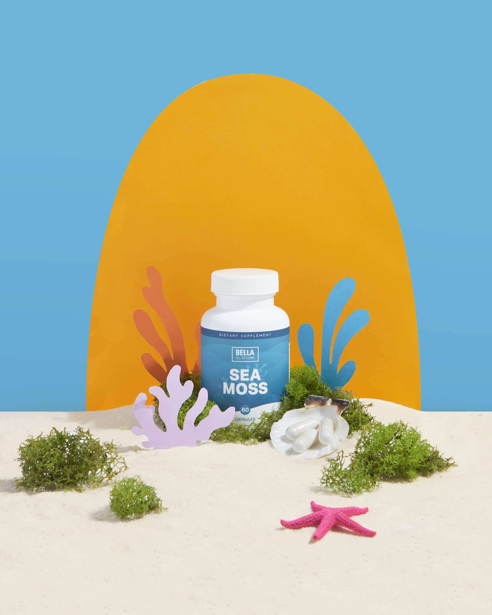 Bella All Natural Sea Moss Vitamins | Pure Sea Moss | Irish Sea Moss, 60 Capsules Bella All Natural Au supplements