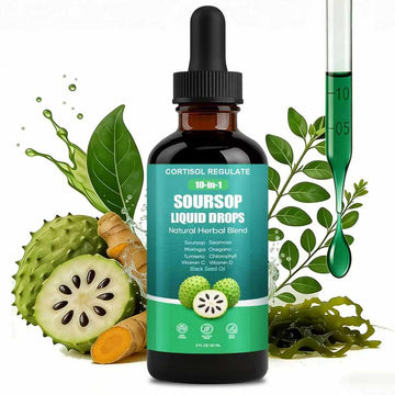 CORTISOL REGULATE Soursop Liquid Drops, 10-in-1 Blend with Sea Moss, Moringa, Turmeric, Black Seed Oil, Oregano, and More, 2 fl oz (1 Pack) CORTISOL REGULATE Au supplements