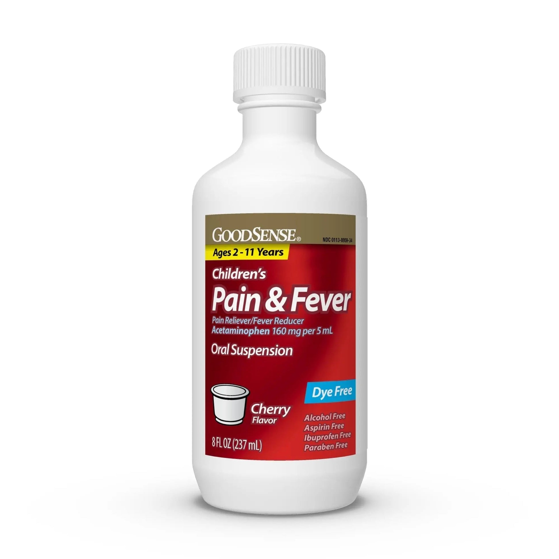 GoodSense Children's Dye-Free, Acetaminophen 160 mg per 5 mL Oral Suspension, Cherry Flavor, 8 FL OZ GoodSense Au supplements
