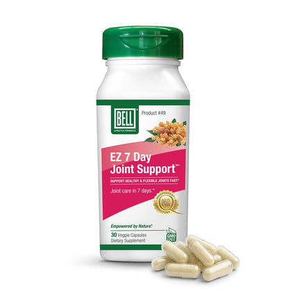 Bell EZ 7 Day Joint Support ™ -Fast-Acting, Once-Daily Joint Health Supplement – Helps Relieve Knee Pain, Swelling & Supports Muscle Recovery – Vegan – 30 Capsules BellAu supplements