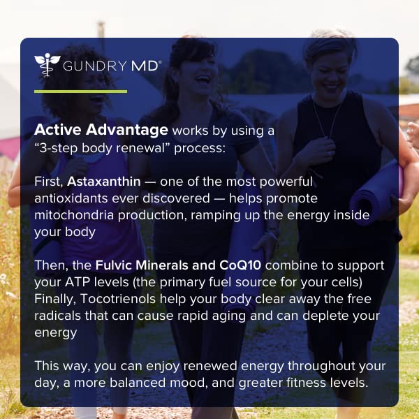 Gundry MD® Active Advantage Astaxanthin and CoQ10 Supplement to Support Energy Gundry MD Au supplements