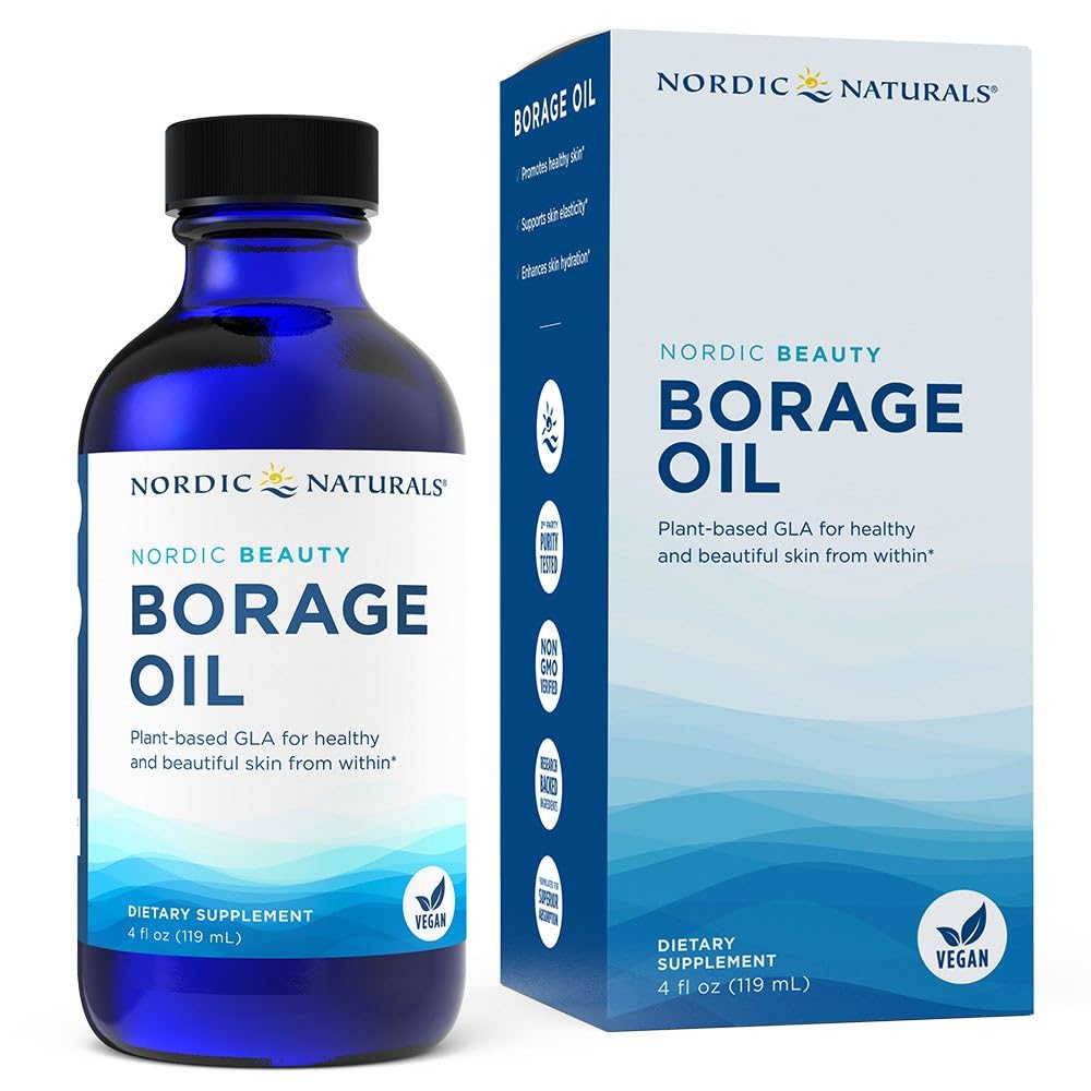 Nordic Naturals Nordic Beauty Borage Oil, Unflavored - 4 Ounces - Borage Seed Oil, Unique Omega-6 for Healthy and Hydrated Skin, 480 Milligrams of GLA - Non-GMO - Vegan, 48 Servings Nordic Naturals Au supplements