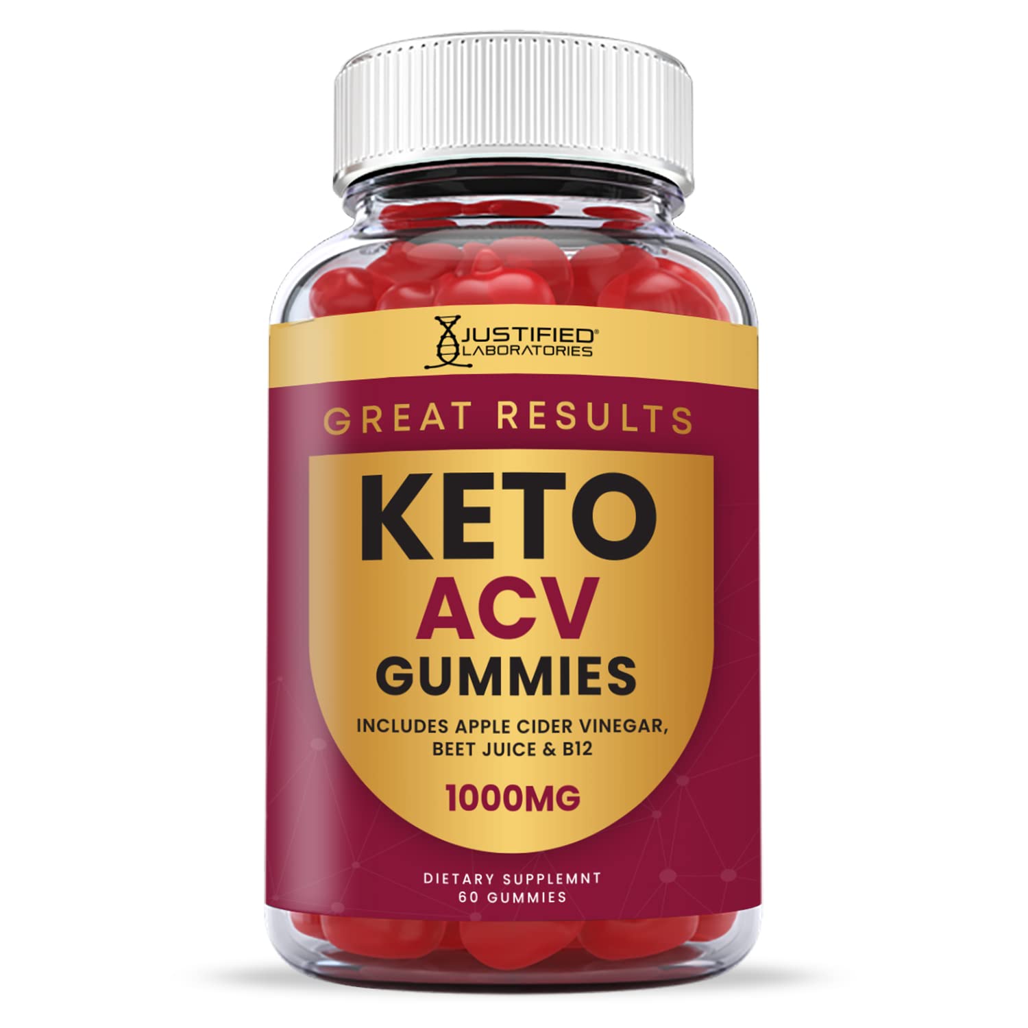 Justified Laboratories (2 Pack) Great Results Keto ACV Gummies 1000MG Justified Laboratories Au supplements