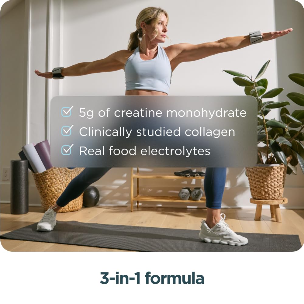 Ancient Nutrition Creatine + Collagen – Muscle Strength, Lean Body Mass, Joint Comfort & Cognitive Support – Includes 5g Creatine Monohydrate for Women + Electrolytes, Lemon, 30 Servings Ancient Nutrition Au supplements