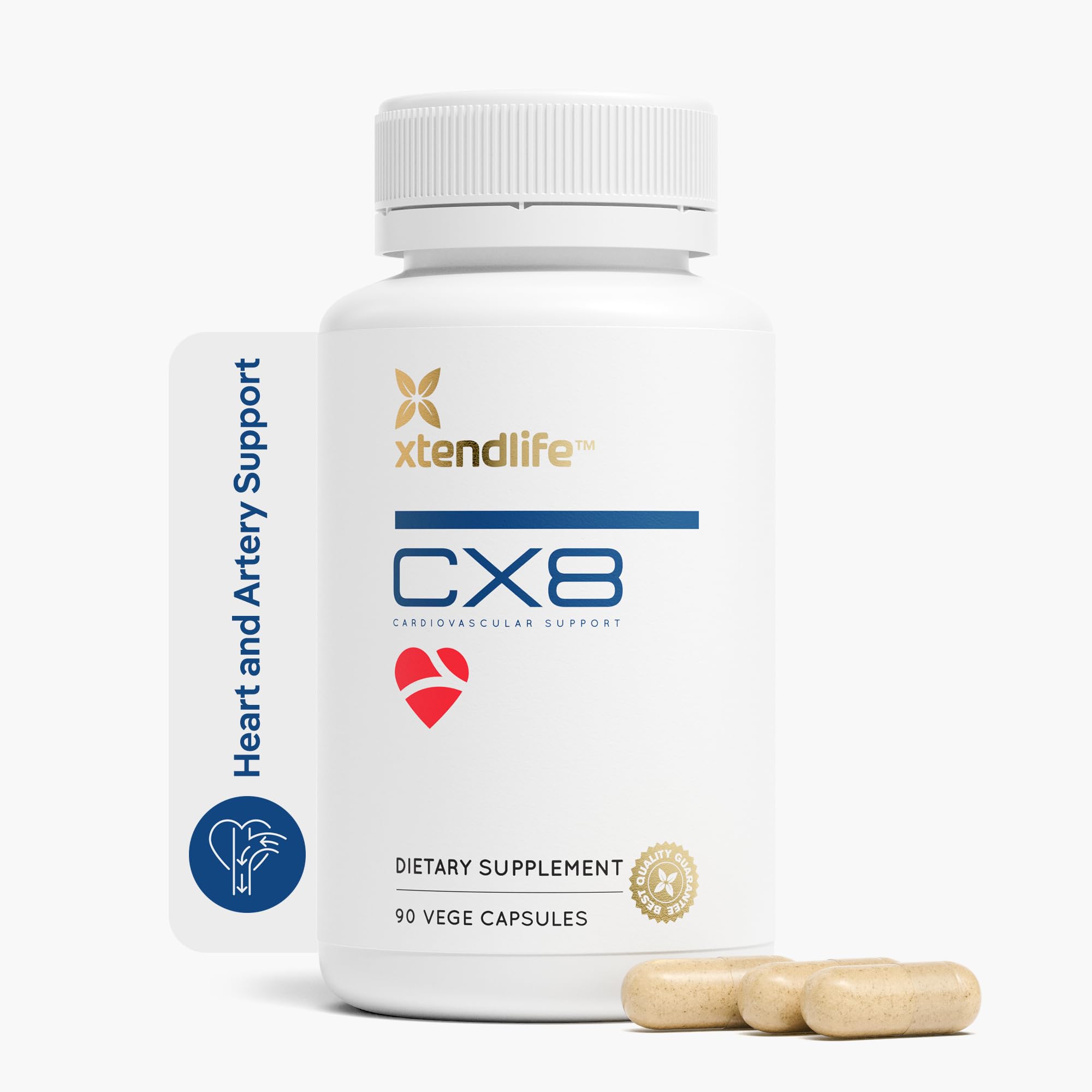 Xtendlife CX8 Heart Health Supplement for Cardiovascular Support, Circulation, and Arterial Health - with Vitamin K2 MK7, D3, Tocotrienols, and Sea Buckthorn-30 Day Supply Xtendlife Au supplements