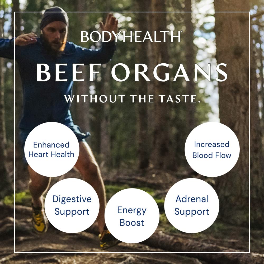 BodyHealth Organ+ Grass-Fed Glandular Organ Complex, Grassfed Beef Organ Supplement, Dessicated Beef Liver, Heart, Kidney, Pancreas, Spleen, Non GMO, Adrenal, Supplement, (150 Capsules) BodyHealth Au supplements