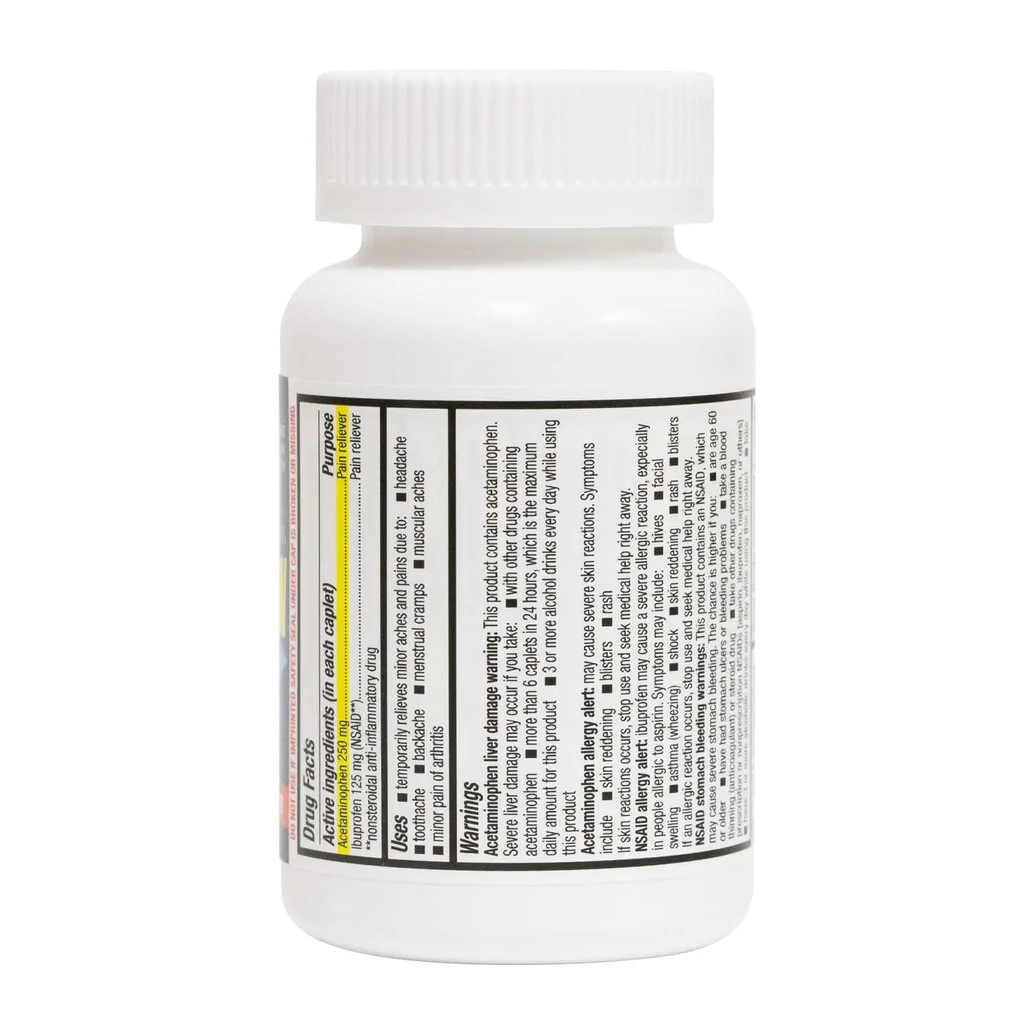 HealthA2Z® Dual Action Pain Relief | Acetaminophen 250mg & Ibuprofen (NSAID) 125mg | Contains Two Medicines | Relief from Headache, Fever & Backache (150 Caplets) HealthA2Z Au supplements