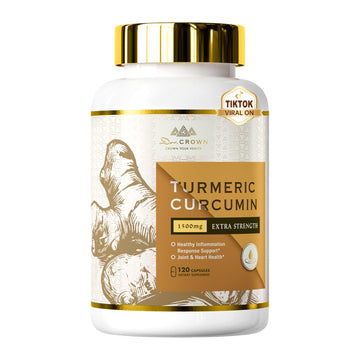 DR. Crown Turmeric Curcumin Supplement 1,500mg, 95% Standardized Curcuminoid with Ginger, MCT Oil, & Black Pepper for Better Absorption, for Antioxidant & Joint Support, 120 Capsules DR. CROWN Au supplements