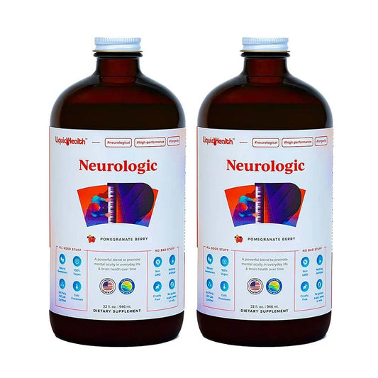 LIQUIDHEALTH Neurologic Focus Supplement - Brain Booster Nootropic Supplement for Cognitive Function, Memory & Focus with Ginkgo Biloba, Choline, L-Theanine & Phosphatidylserine - USA Made (2 Pack) LIQUIDHEALTHAu supplements