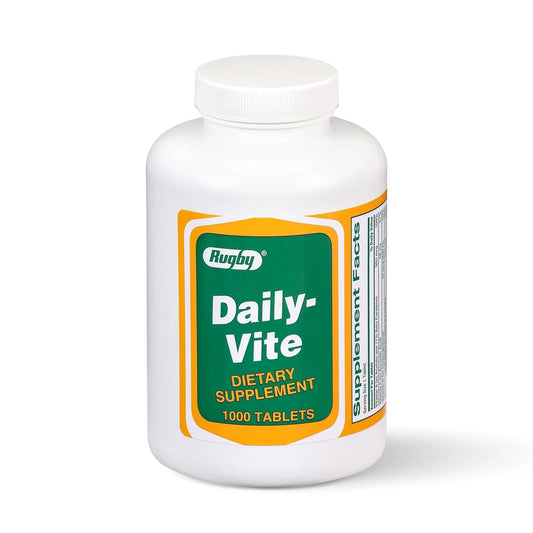 Rugby Daily-Vite Multivitamin Tablets, Gluten-Free Dietary Supplement for Adults, Supports Overall Health, No Artificial Flavors - 1000 Count (1 Pack) RUGBY LABORATORIESUS supplements