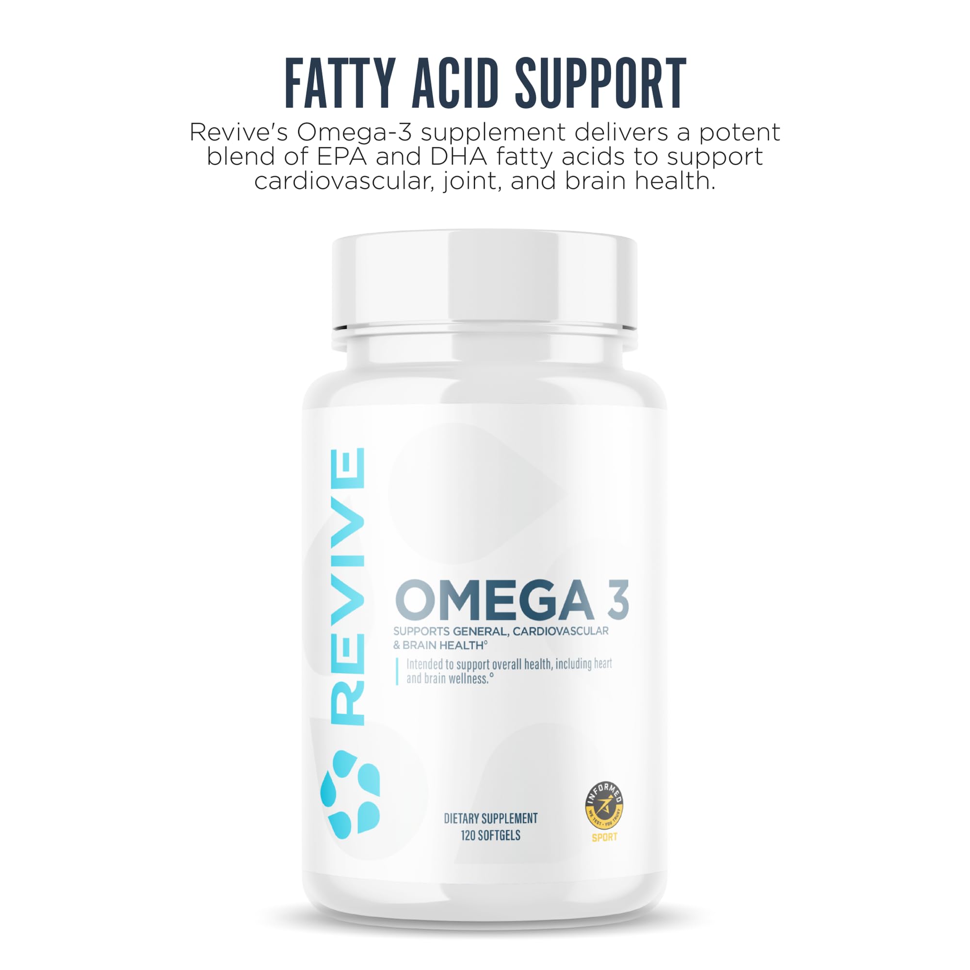 Revive MD Omega 3 Fish Oil Supplements for Men & Women – Softgels with EPA & DHA Fatty Acids for Healthy Skin & Joints, Heart & Brain Support – Vegan-Friendly, Gluten-Free (120 Softgels) Revive Au supplements