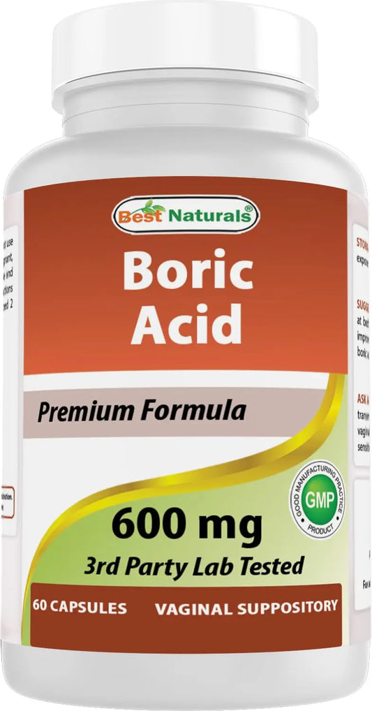 Best Naturals Boric Acid Vaginal Suppositories - Made in USA - USP Medical Grade Fine Powder, Easy Dissolve, Third Party Tested - 60 Count Best NaturalsAU supplements