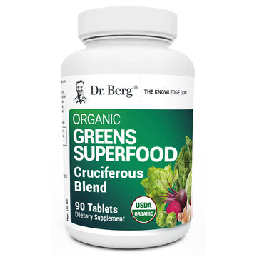 Dr. Berg's Greens Superfood Cruciferous Vegetable Tablets - Vegetable Supplements for Adults w/ 11 Phytonutrient Super Greens - Energy, Immune System & Liver Veggie Tablets - 90 Tablet Dr. Berg Nutritionals Au supplements