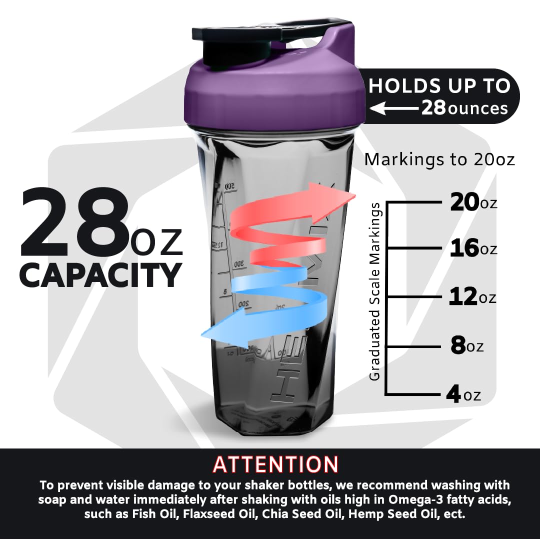 HELIMIX 2.0 Vortex Blender Shaker Bottle Holds upto 28oz | No Blending Ball or Whisk HELIMIXUS supplements