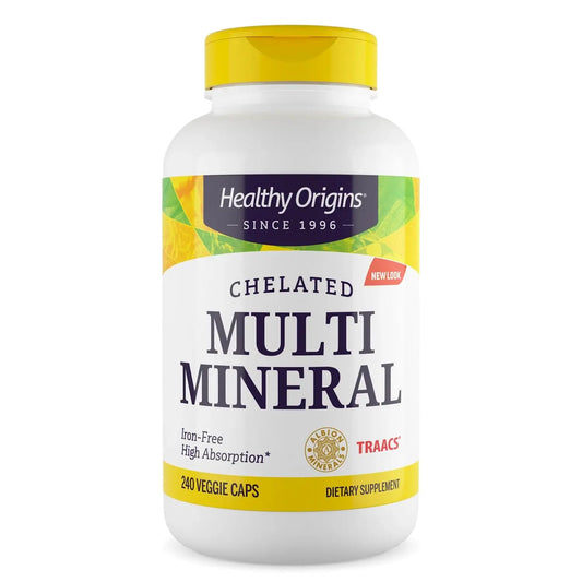 Healthy Origins Chelated Multi Mineral (Albion Minerals, Bioavailable, Non-GMO, Gluten Free), 240 Veggie Caps Healthy OriginsAU supplements