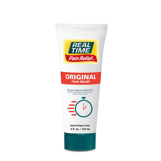 Real Time Pain Relief Cream 4oz Tube | 17 Natural Ingredients: 1.25% Menthol, Arnica & MSM | Muscle Strain & Joint Discomfort Relief for Arthritis, Cramps, Sprains, Bruises, Hands, Back & Knee Pain Real Time Pain ReliefAU supplements