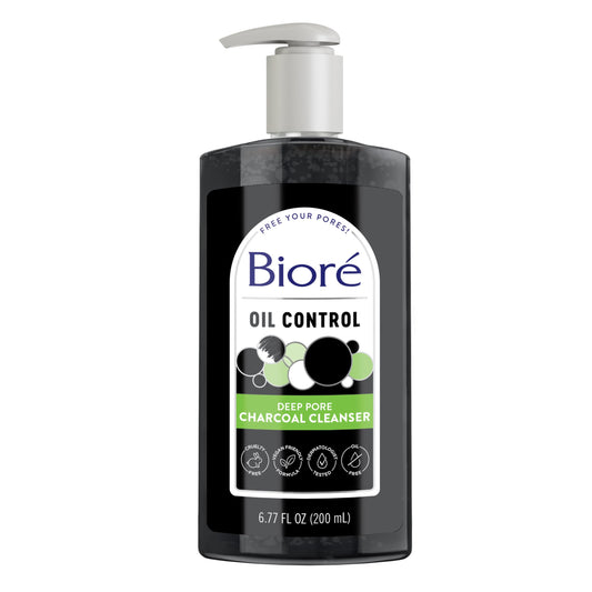 Biore Deep Pore Charcoal Face Wash, Daily Facial Cleanser for Dirt & Makeup Removal, for Oily Skin, 6.77 Oz BioréUS supplements