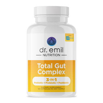 DR. EMIL NUTRITION Total Gut Health Complex - Prebiotic, Probiotic & Postbiotic Supplement - Supports Digestive Health, Bloating & Gut Balance - Non-GMO & Soy-Free - 60 Capsules DR. EMIL NUTRITION Au supplements