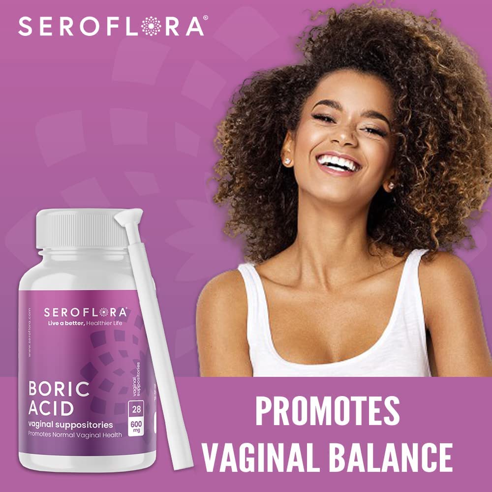 SEROVERA Seroflora Boric Acid Vaginal Suppositories 600 mg + Suppository Applicators Bundle SEROVERA Au supplements