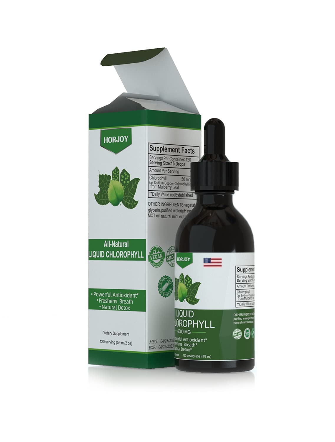Chlorophyll Liquid Drops - 100% Natural Energy Booster and Immune Support - Internal Horjoy Au supplements
