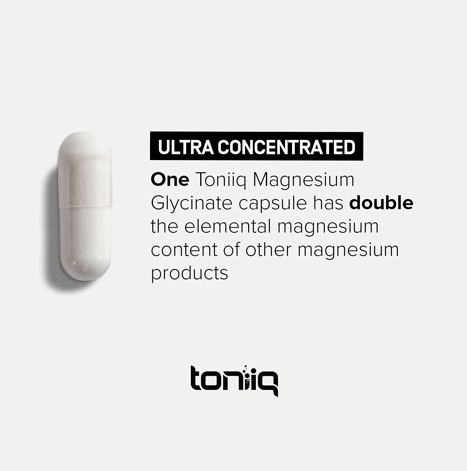 Toniiq 3,000mg Ultra High Strength Magnesium Glycinate - 20% Purified to Contain 600mg of Elemental Magnesium - Chelated and Bioavailable Magnesium Supplement - 240 Veggie Capsules Toniiq Au supplements