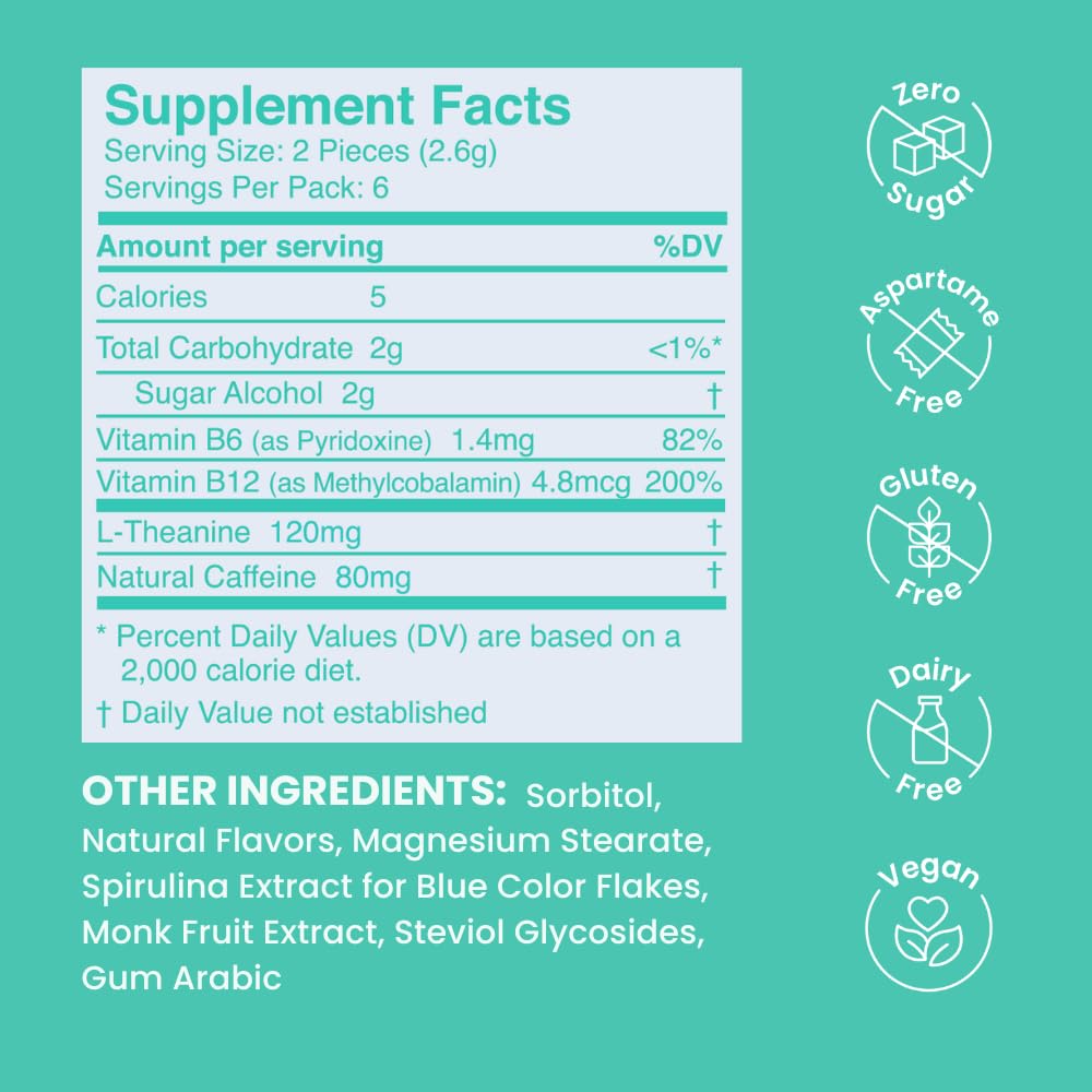 Neuro Energy & Focus Mints - Sugar Free Breath Mints with 40mg Natural Caffeine, B Vitamins & L-Theanine - Vegan Brain Supplement for Exercise, Study & Daily Focus - Peppermint, 12 ct Neuro Au supplements