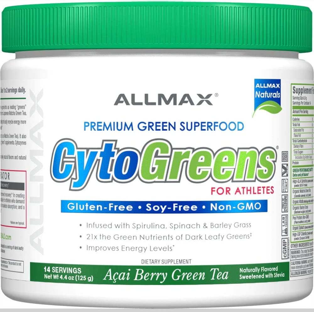 ALLMAX Naturals CytoGreens Super Greens Powder, Premium Green Superfood with Greens, Superfoods, Daily Greens Supplement, Acai Berry Green Tea, 14 Servings ALLMAX Au supplements