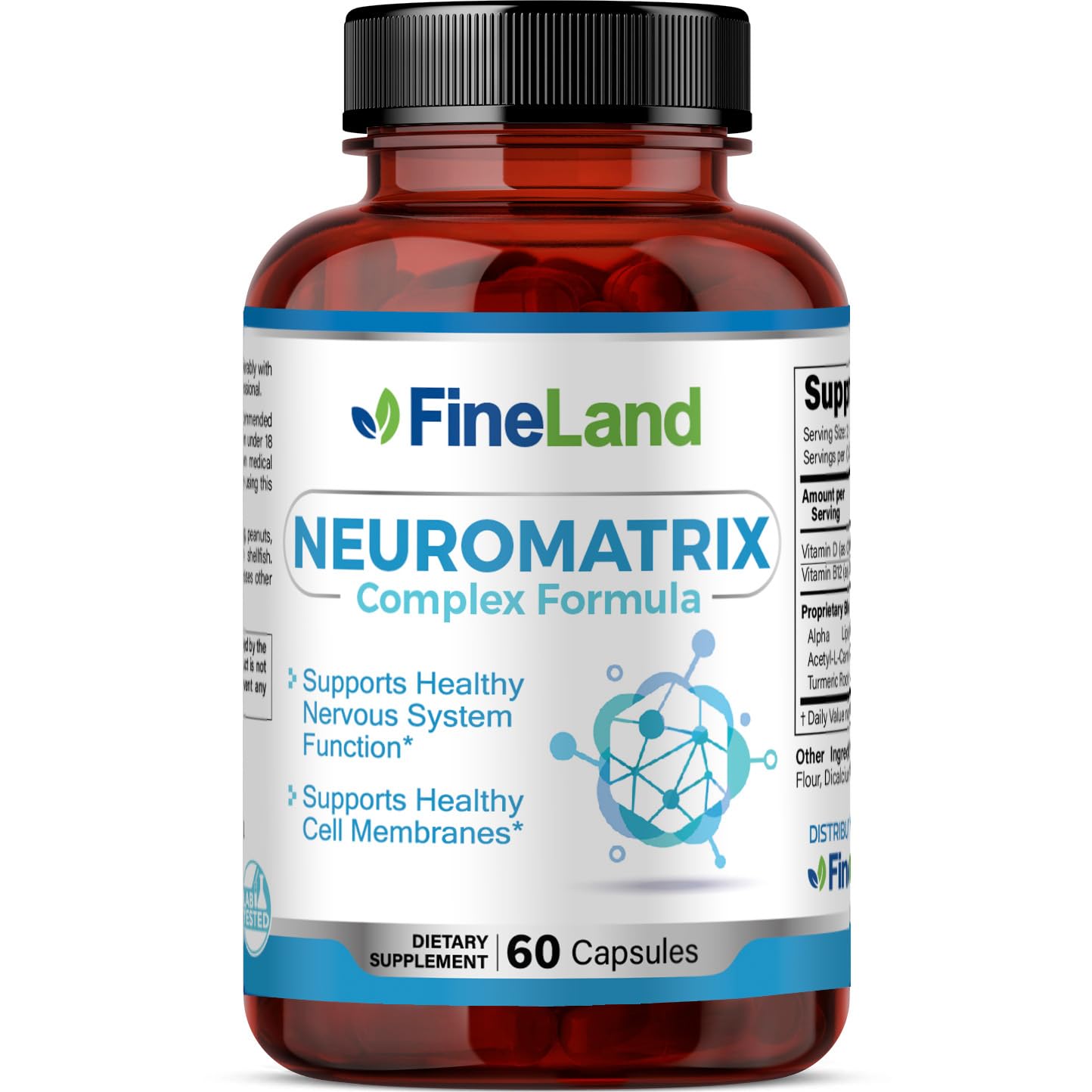 FineLand NEUROMATRIX Complex Formula, Advanced Cognitive and Nerve Support Supplement, High Potency Vitamin B12, Alpha Lipoic Acid and Acetyl-L-Carnitine, 60 Capsules FineLand Au supplements