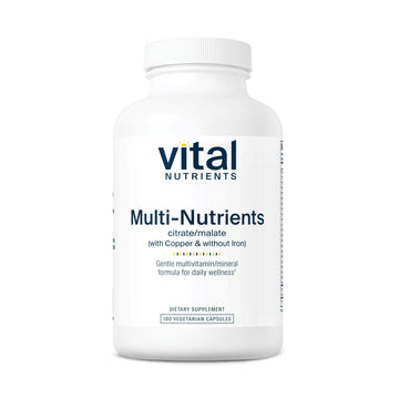 Vital Nutrients - Multi-Nutrients 2 - Citrate/Malate Formula (with Copper and Without Iron) - Multi-Vitamin/Mineral, Potent Antioxidants, Gentle Bioavailable Form - 180 Vegetarian Capsules per Bottle Vital Nutrients Au supplements