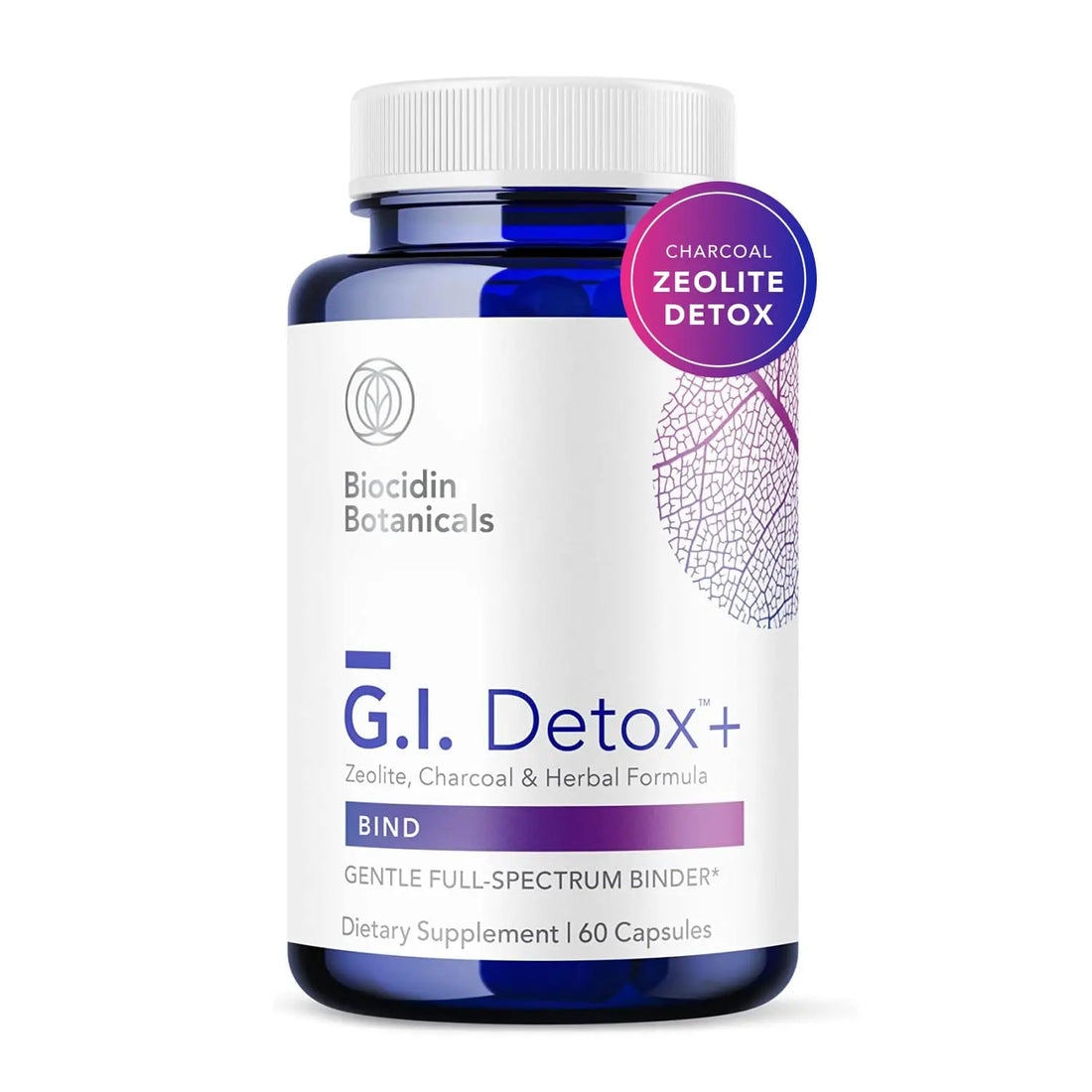 Biocidin G.I. Detox+ Activated Charcoal Binder & Zeolite Detox Supplements with Silica - Helps Bind & Clear Toxins - Supports Full Body Cleansing and May Reduce Bloating (60 Capsules) Bio-Botanical Research Au supplements