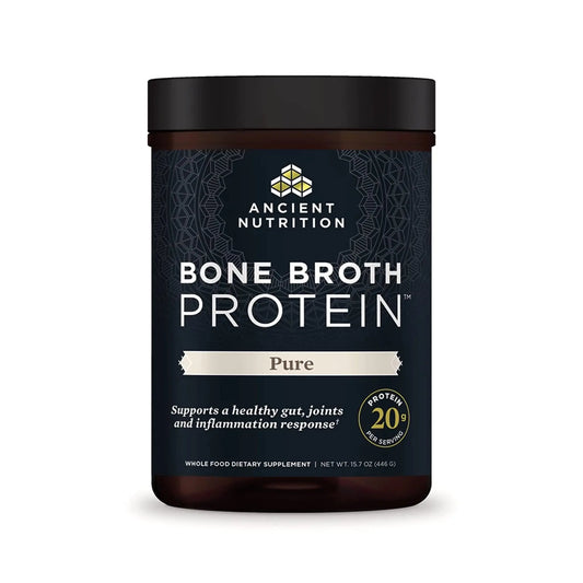 Ancient Nutrition Bone Broth Protein Powder, Pure Flavor, 20 Servings Size Ancient NutritionAU supplements
