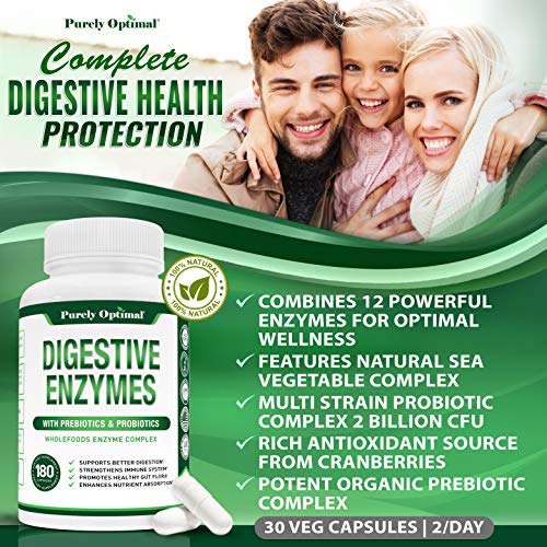 Purely Optimal Premium Digestive Enzymes Plus Prebiotics & Probiotics - for Better Digestio Purely Optimal Au supplements