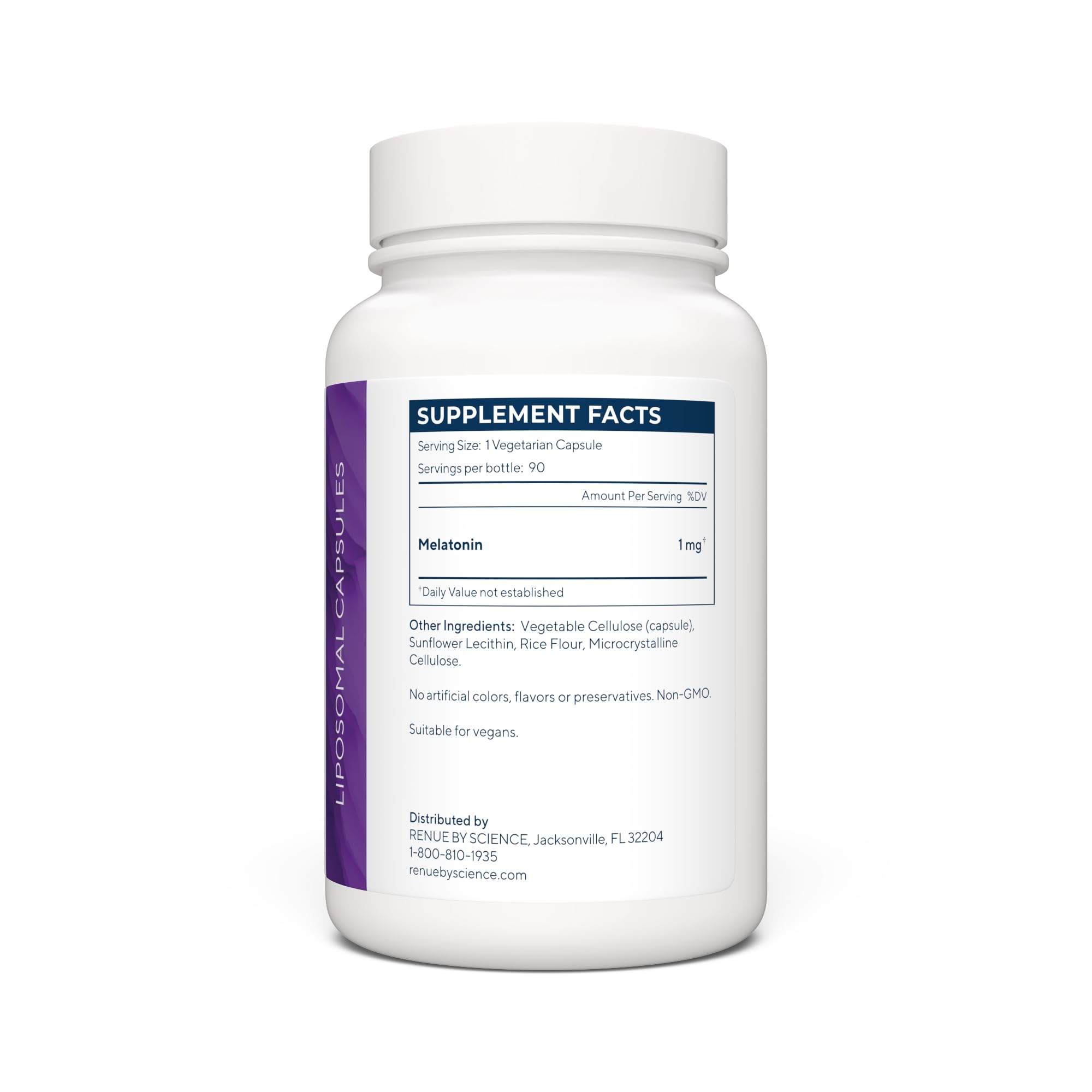 Renue By Science Melatonin | Liposomal Melatonina Supplement | 90 High Strength Melatonin Capsules - 1mg Melatonin per Serving | Sleep Aid Melatonin | Non-GMO | Made in The USA & Third-Party Tested Renue By Science Au supplements