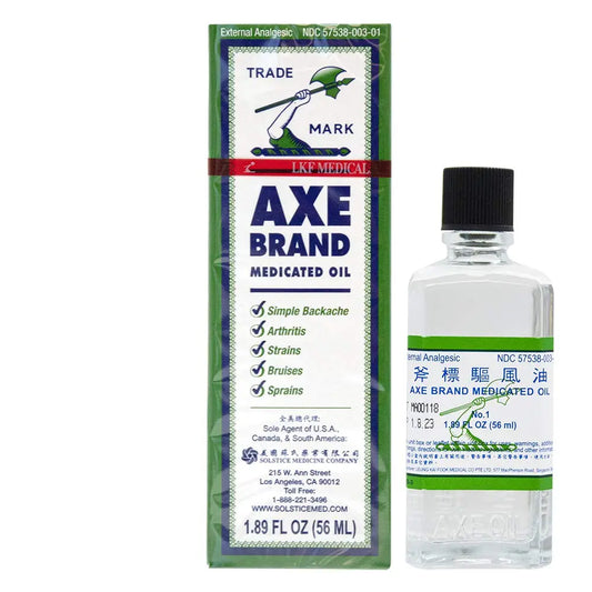 Axe Brand Medicated Oil (Muscle, Joint, and Backache Pain Relief) (1.89 fl oz) (1 Bottle) (Solstice) AXEAU supplements
