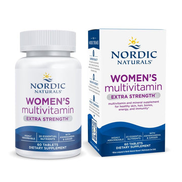 Nordic Naturals Women’s Multivitamin Extra Strength - Skin, Hair, Energy, & Bone Support - Immunity Supplement - 20 Essential Nutrients - 60 Tablets - 30 Servings Nordic Naturals Au supplements