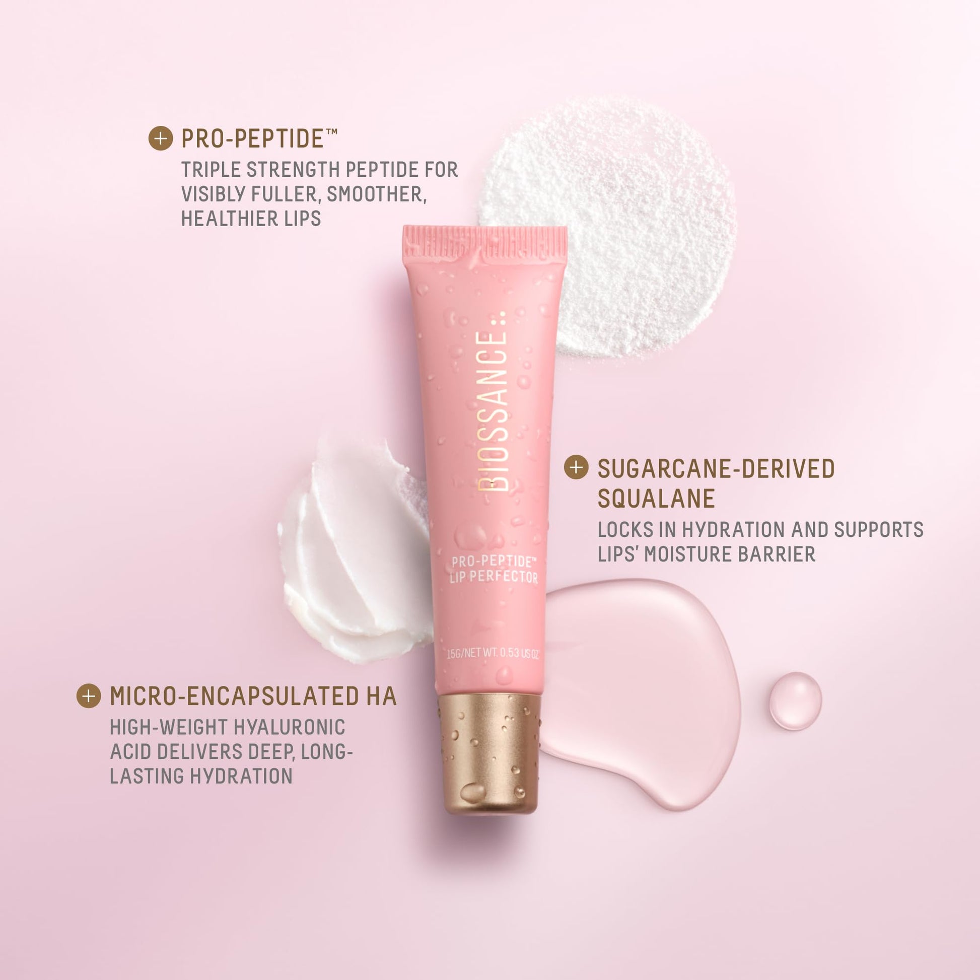 Biossance Pro-Peptide Lip Perfector – Triple-Treat Vegan Lip Balm – Deeply Hydrating with Pro-Peptides & Hyaluronic Acid – Enhances Natural Lip Color – Silky, Glossy Finish in Blush Quartz, Pink BIOSSANCE Au supplements