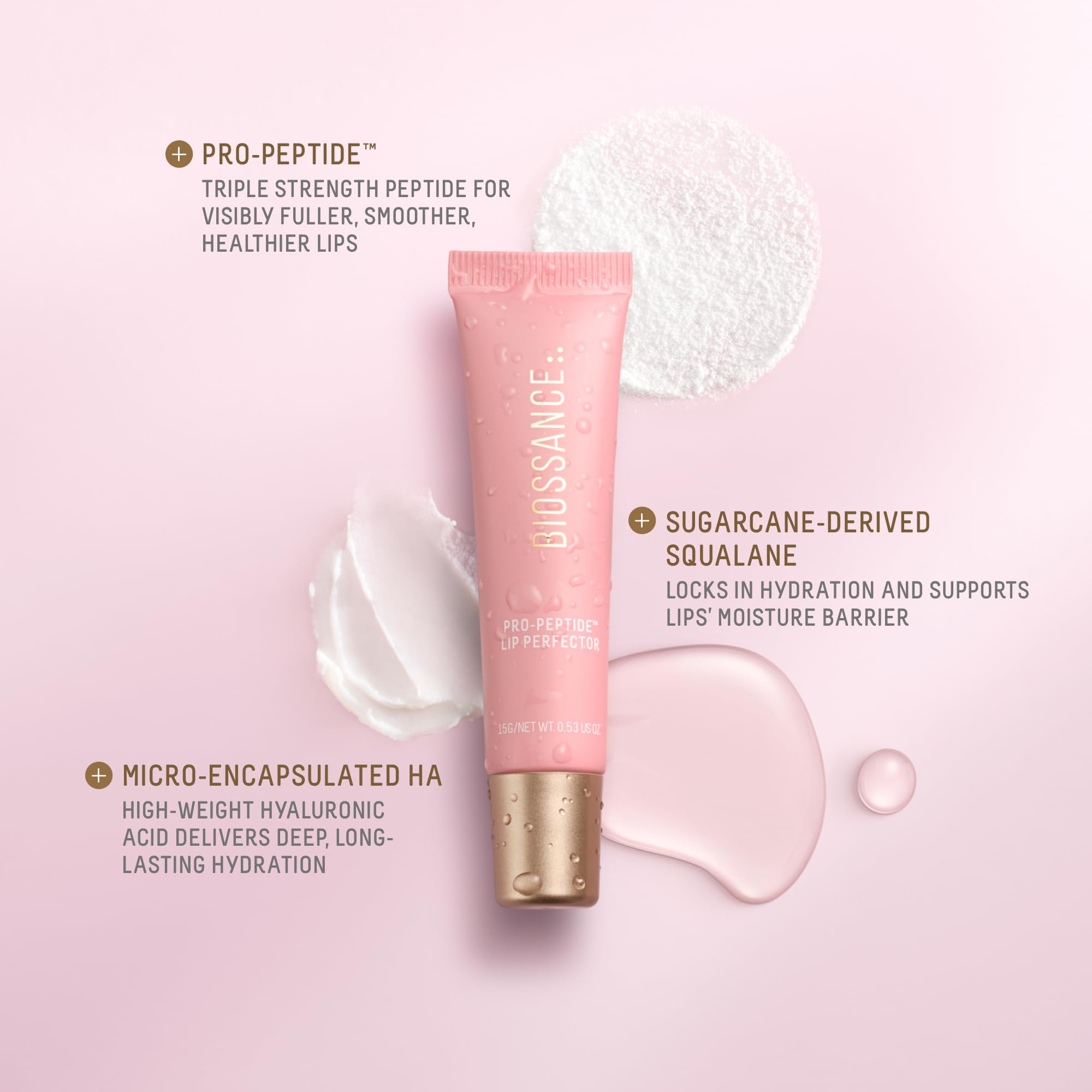Biossance Pro-Peptide Lip Perfector – Triple-Treat Vegan Lip Balm – Deeply Hydrating with Pro-Peptides & Hyaluronic Acid – Enhances Natural Lip Color – Silky, Glossy Finish in Blush Quartz, Pink BIOSSANCE Au supplements