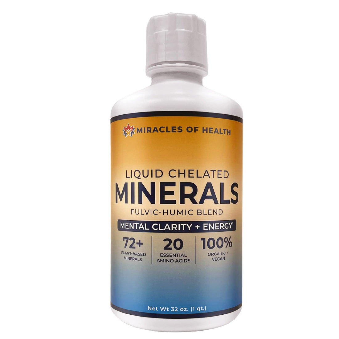 Miracles of Health Liquid Chelated Minerals - Organic Humic Fulvic Mineral Blend - 72+ Plant-Based Minerals, 20 Essential Amino Acids - 100% Natural - 1 Month Supply, 32 fl. oz Miracles of Health Au supplements