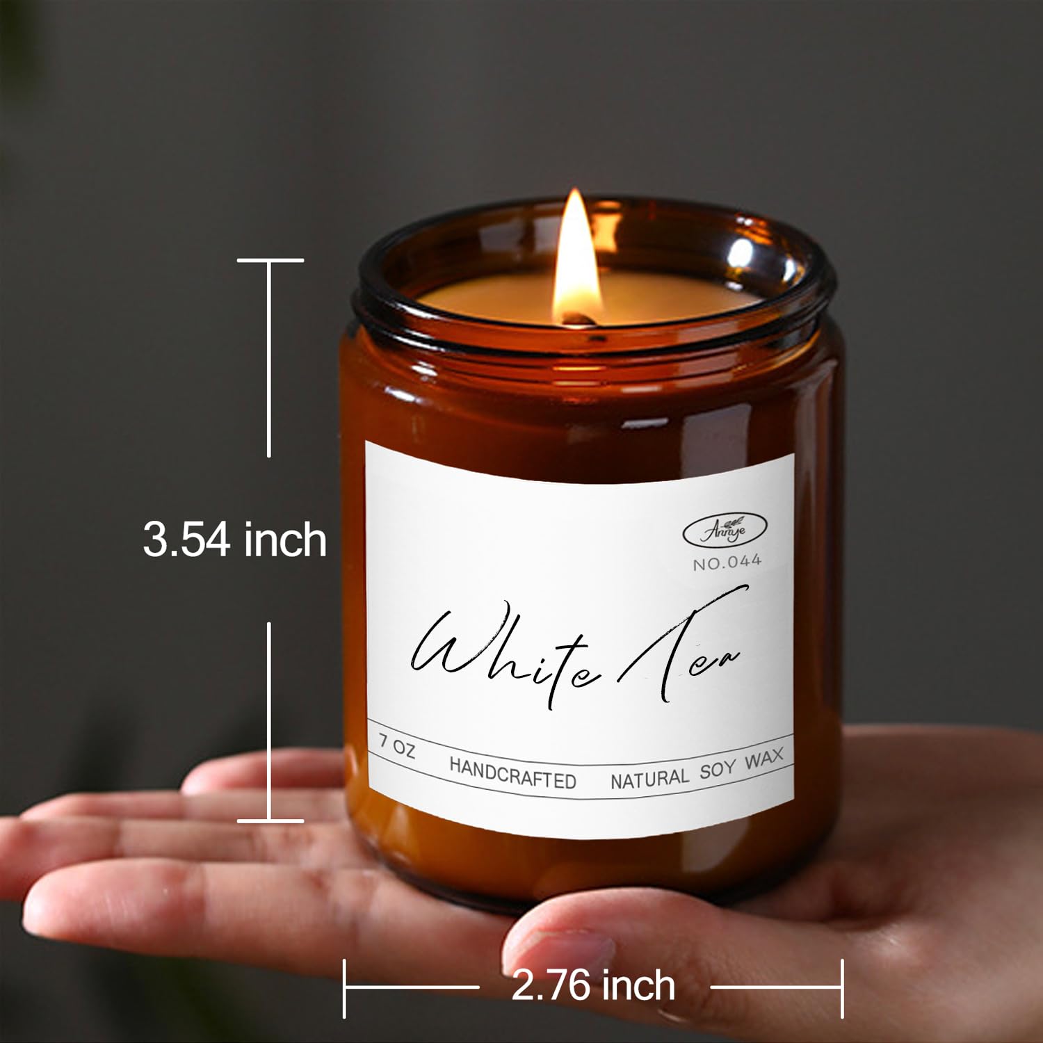 Annye White Tea Scented Candles, Organic Soy Candle for Home Scented, Hand-Poured Jar Candle Annye Au supplements