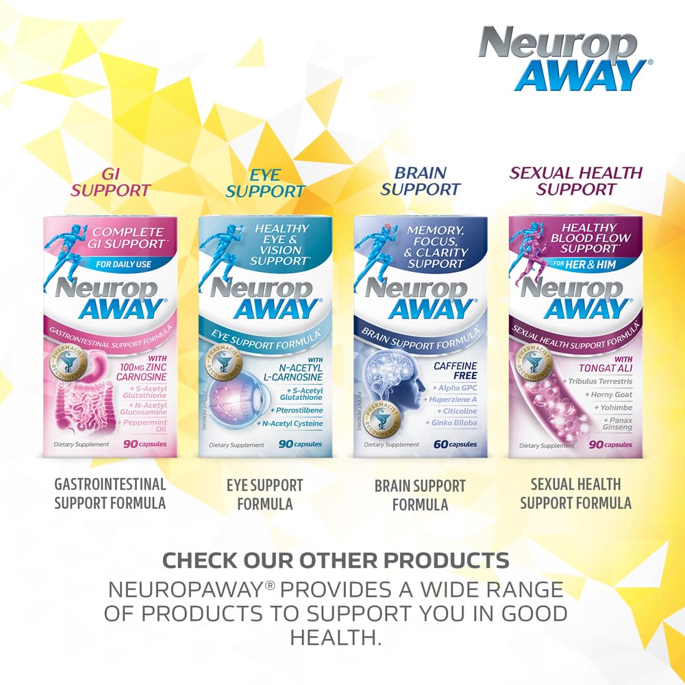 NeuropAWAY Kidney Support Formula Sugar Free with Agmatine Sulfate 500mg L-Novaline 50mg L-Ornithine 150mg L-Citrulline 100mg Per Capsule 90CT Fast Acting Kidney Support NeuropAWAY Au supplements