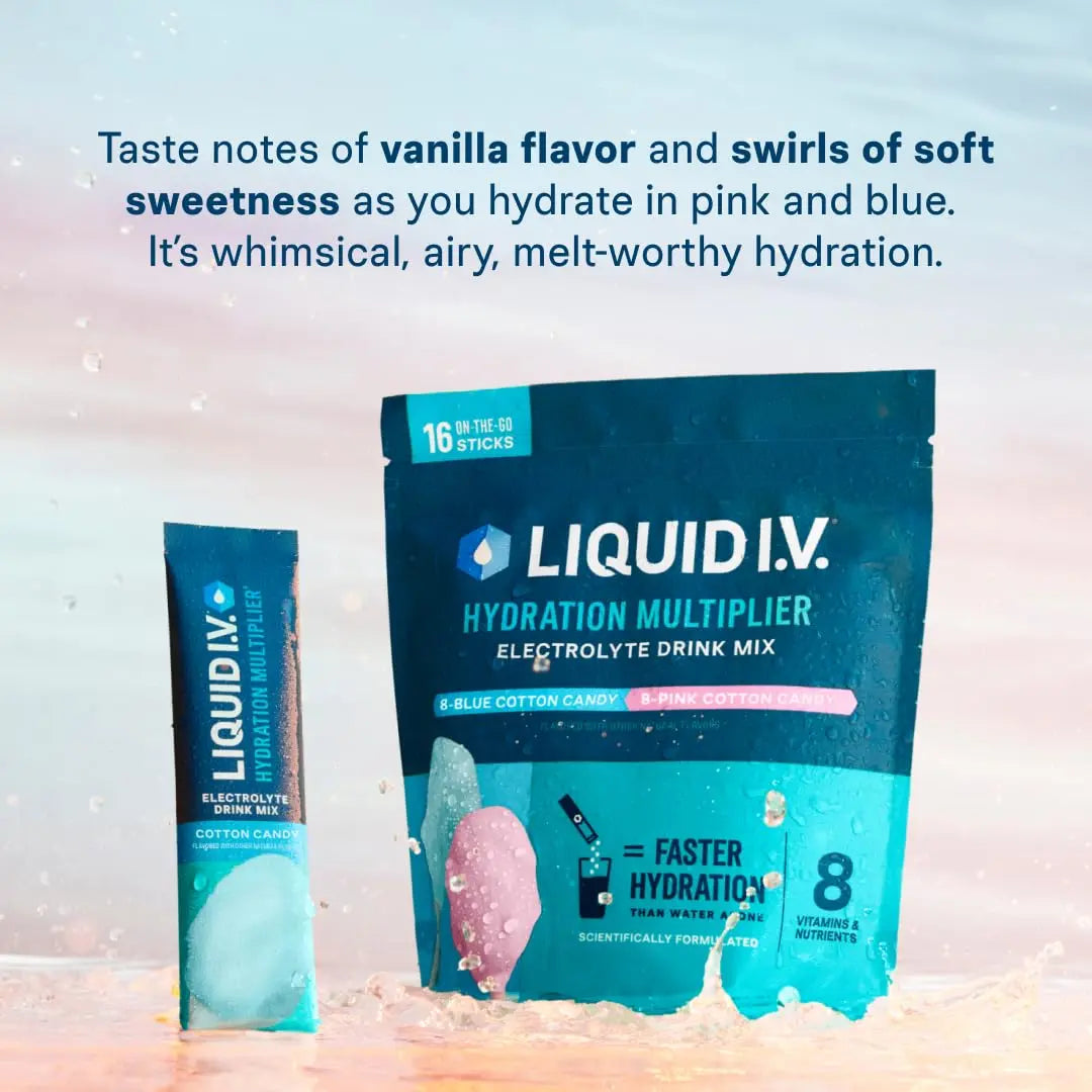 Liquid I.V.® Hydration Multiplier - Cotton Candy | Electrolyte Powder Drink Mix | 1 Pack (16 Servings) Liquid I.V. Au supplements