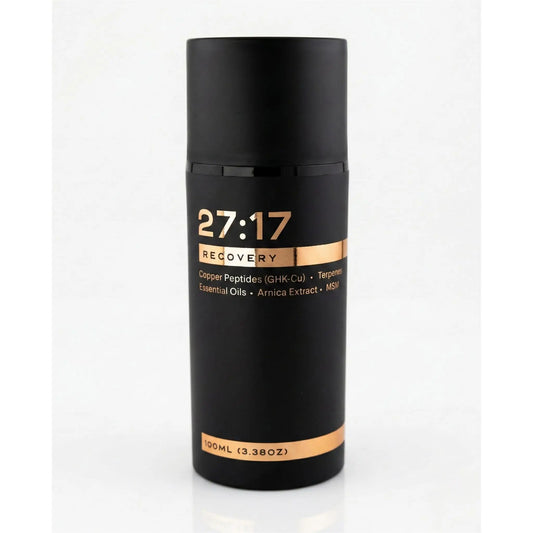 27:17 Recovery - Joint and Muscle Recovery Cream with Copper Peptide (GHK-Cu), Arnica and MSM - Fast-Absorbing Lotion for Post-Workout and Daily Recovery - Non-Greasy, Made in USA (3.38 fl oz / 100ml) 27:17AU supplements
