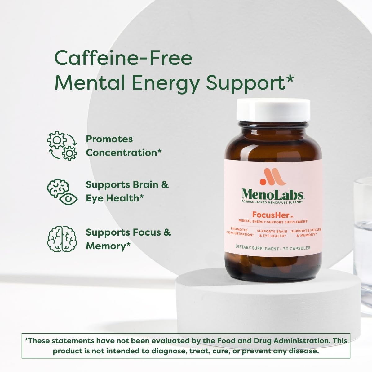 MENOLABS® FocusHer™ Mental Energy Support Supplement – Caffeine-Free Focus, Concentration & Memory – enXtra® & Lutemax 2020® – Menopause, Brain & Eye Health – 30 Capsules, 30-Day Supply MENOLABS Au supplements