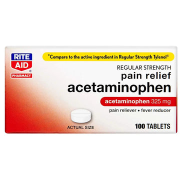 Rite Aid Regular Strength Pain Relief Acetaminophen, 325mg - 100 Tablets | Pain Reliever and Fever Reducer | Joint Pain Relief | Muscle Pain Relief | Arthritis Pain Relief | Back Pain Relief Products Rite Aid Au supplements