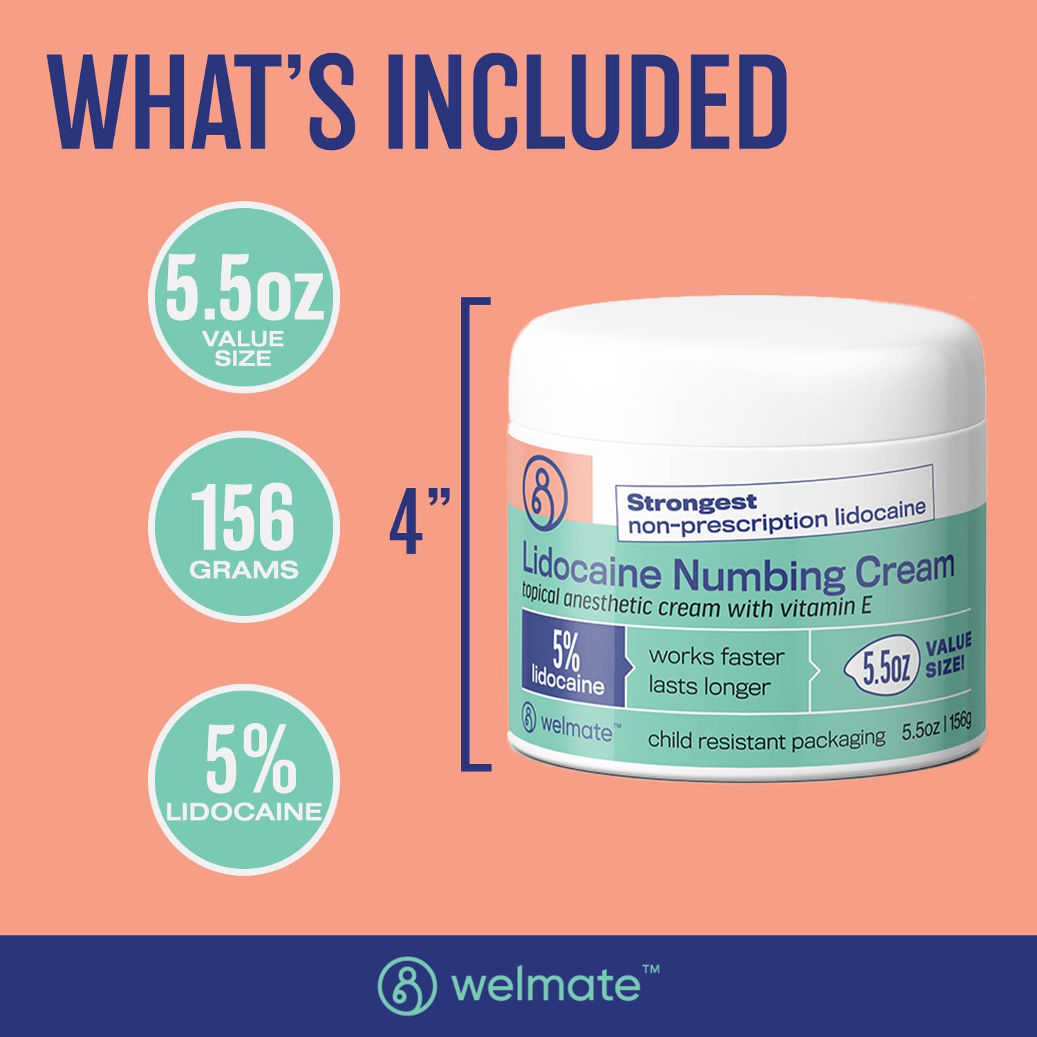 WELMATE | 5% Lidocaine | Numbing Cream Maximum Strength | Topical Anesthetic WELMATE Au supplements