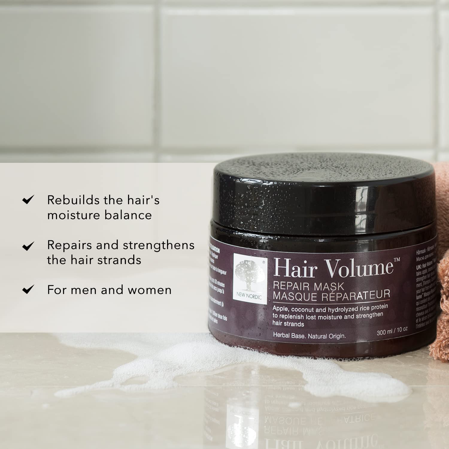 NEW NORDIC Hair Volume Repair Mask for Dry Damaged Hair & Natural Growth, Rebuild Moisture Balance, Volumize & Strengthen, 10 oz NEW NORDIC Au supplements